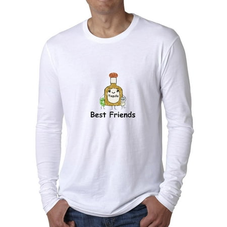 Best Friends Tequila Salt and Lime - Drinking Graphic Men's Long Sleeve (Best Tequila Drinks To Order At A Bar)