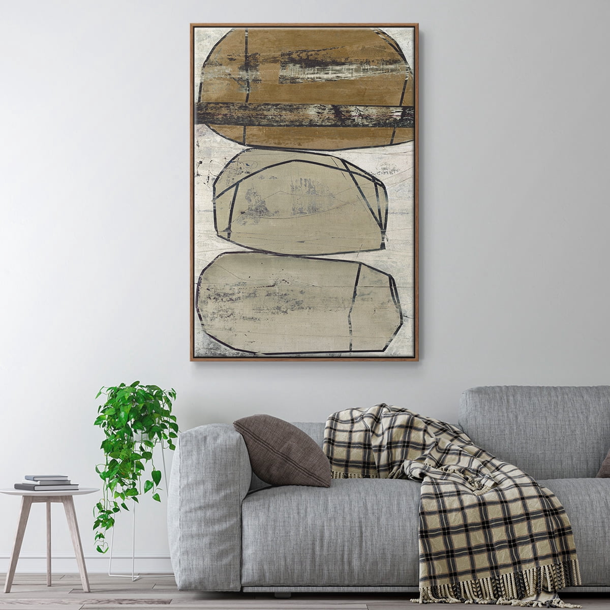 Dim Sum I Framed Premium Gallery Wrapped Canvas - Ready to Hang - 17 x 25 - Walnut Floating Frame