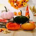 thumbnail image 2 of Mini Stuffed Velvet Pumpkins, Fall Harvest Small Artificial Pumpkins for Home Thanksgiving Halloween Party Decoration, 2 of 9