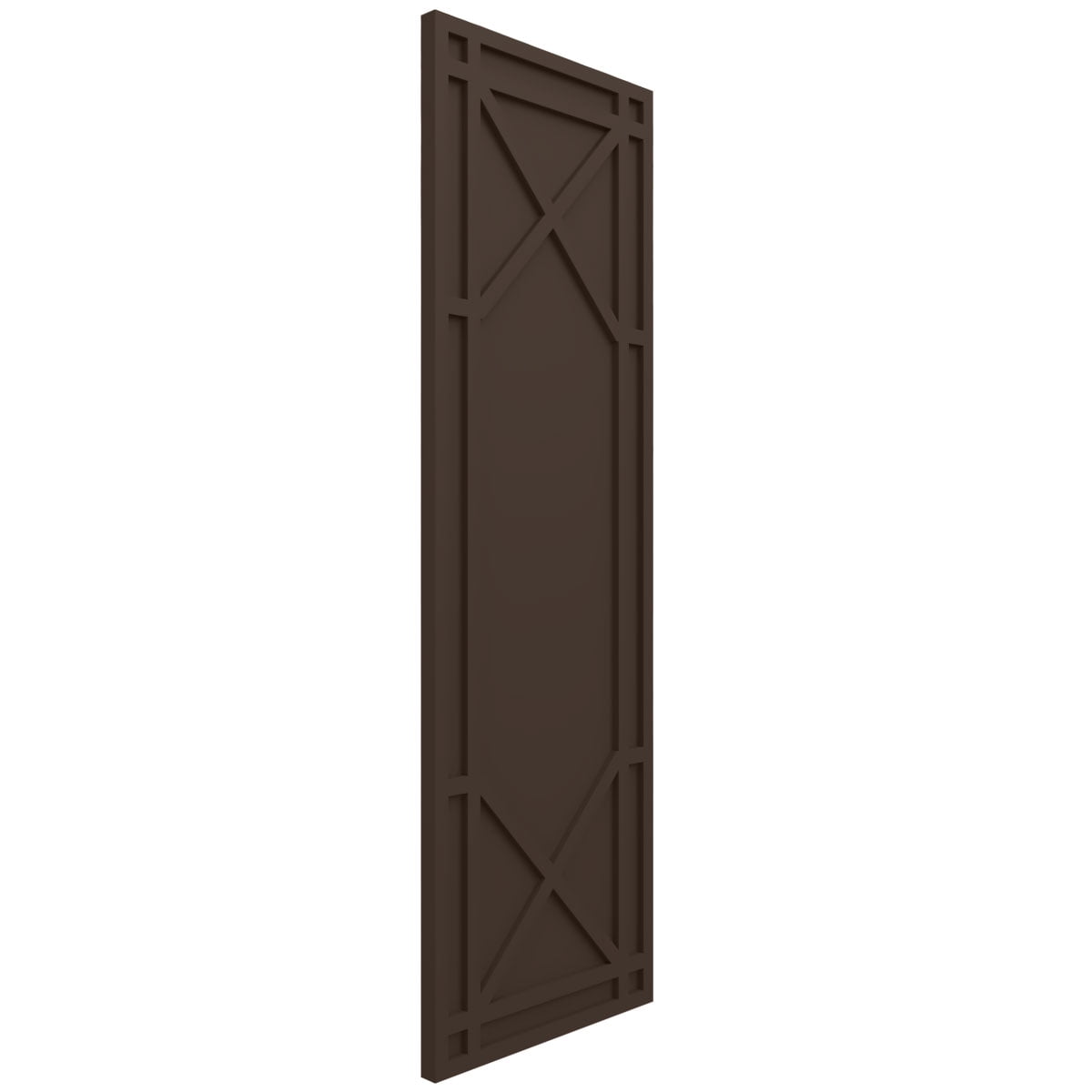 Ekena Millwork 18"W x 75"H True Fit PVC Bungalow Fixed Mount Shutters, Raisin Brown (Per Pair - Hardware Not Included)