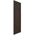 thumbnail image 2 of Ekena Millwork 18"W x 63"H True Fit PVC Bungalow Fixed Mount Shutters, Raisin Brown (Per Pair - Hardware Not Included), 2 of 9