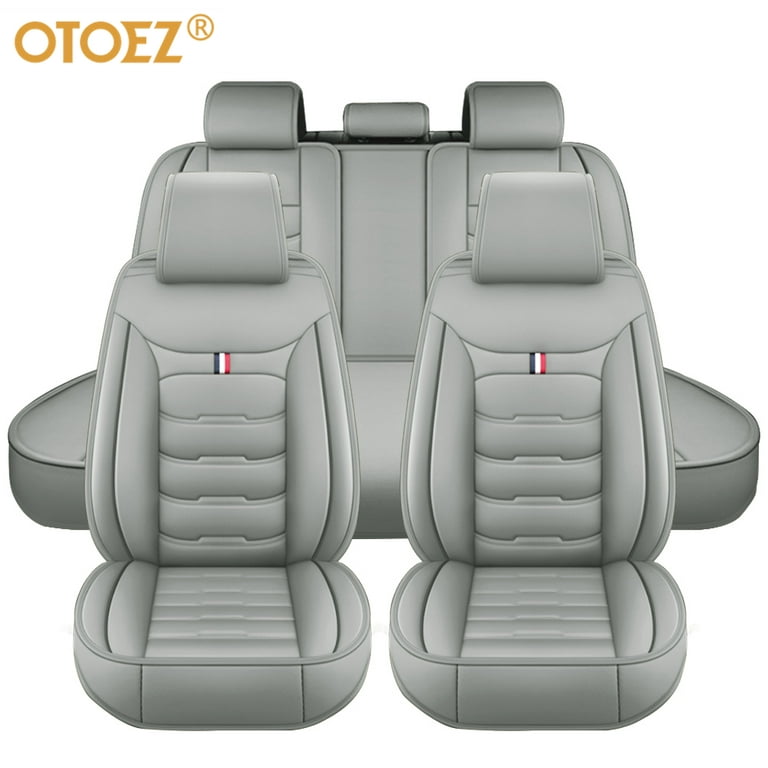 OTOEZ Leather Car Seat Covers Full Set Front and Rear Bench Backrest Seat  Cover Set Universal Fit for Sedan SUV Truck