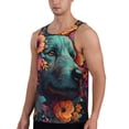 thumbnail image 2 of Yiaed Colorful Flower Dog A Print Mens Compression Shirt Slimming Body Shaper Vest Workout Tank Tops Abs Abdomen Undershirts-XX-Large, 2 of 7