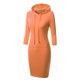 thumbnail image 1 of Orange XS Mujer Otoño Mangas 3/4 Vestido Con Capucha Midi De Color Sólido Simple Bolsillo Canguro Slim Fit Hasta La Rodilla Jersey Informal Sudadera Ropa De Calle Tallas Grandes Xs, 1 of 5