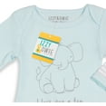 thumbnail image 6 of Izzy & Owie  - I Love You a Ton 0-3 Months New Born Gown with Mitten Cuffs - Hand Drawn Elephant, 6 of 7