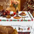 thumbnail image 4 of Christmas Tablecloth Red Rectangle Tablecloth, 60 x 84 inch, New Year''s Eve Tree Snowflake Floral Decoration Table Cover Waterproof and Oil Proof Table Cloth for Party Kitchen Dinner, 4 of 6