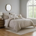 thumbnail image 7 of Benjara 9 Piece Queen Cotton Comforter Set with Textured Floral Print- Gray, 7 of 7