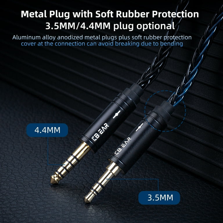 Cable De Auriculares KBEAR De 16 Núcleos - 2 Pines, 2.5mm Balanceado, Para AS10, ZS10, ZST Y Más