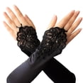 thumbnail image 6 of Clearance! gloves winter gloves women for Evening Flapper Elegant Women Satin 1920s Gloves Opera Length Gloves Best Sale Black, 6 of 9