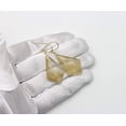 thumbnail image 5 of Sterling Silver Golden Rutile Quartz Earrings Large Faceted Pointed Triangle Teardrops Tourmalated Dangles Designed for Adult Women, 5 of 5