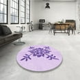 thumbnail image 4 of Ahgly Company Machine Washable Indoor Round Transitional Purple Area Rugs, 3' Round, 4 of 7