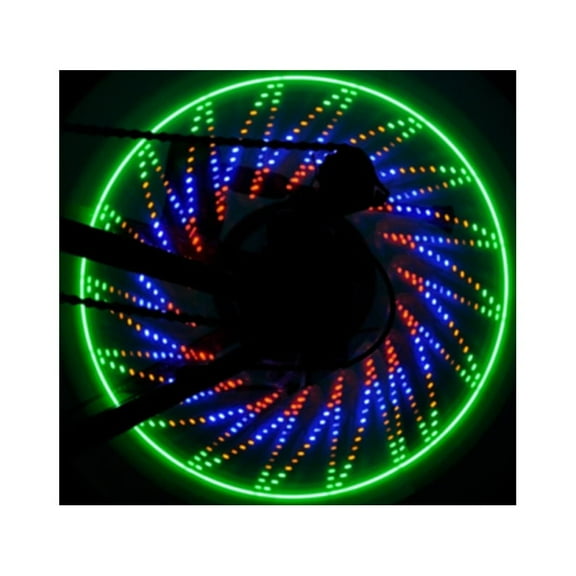 HOMEMAXS Durable LED Wheel Light for Bicycle with 32 Flashing Patterns Skyblue PC Material, Easy Installation