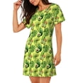 thumbnail image 2 of Easygdp Kiwi and Avocado Camisón de manga corta para mujer, informal, estampado, 2 of 6