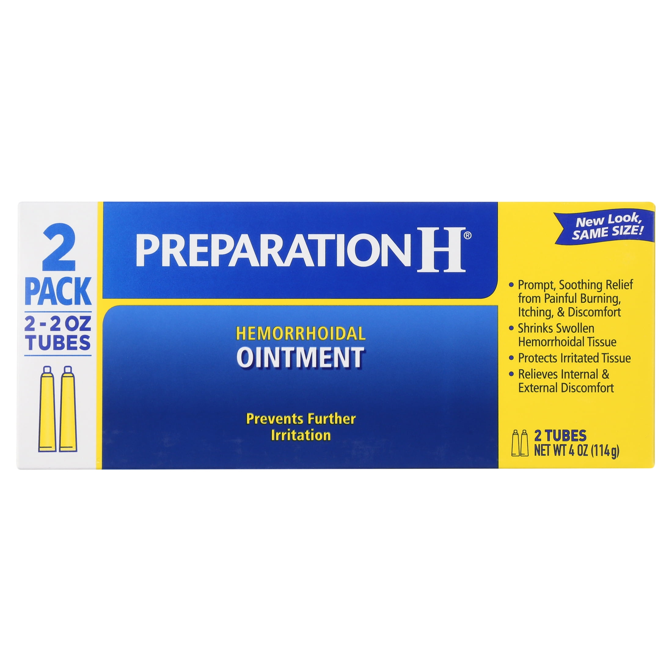 Preparation H Hemorrhoid Symptom Treatment Ointment, Itching, Burning & Discomfort Relief, Tube (1.0 oz) - 2 Pack