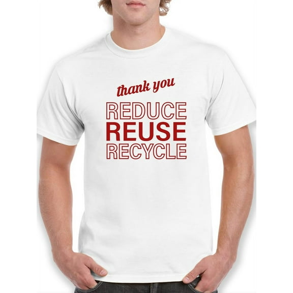 Plastic Bag Recycle Design Men T-Shirt, Male x-Large
