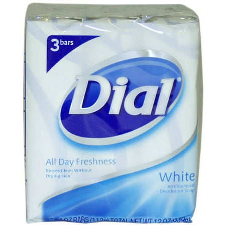 - 6 Pack Dial Antibacterial Deodorant Soap 4oz Bars White 3 Each