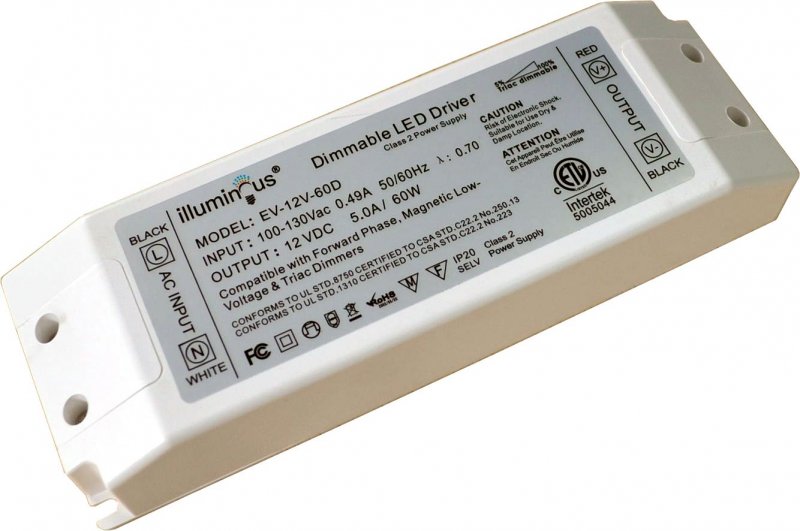 12V 60W Dimmable CV DC LED Driver UL approved