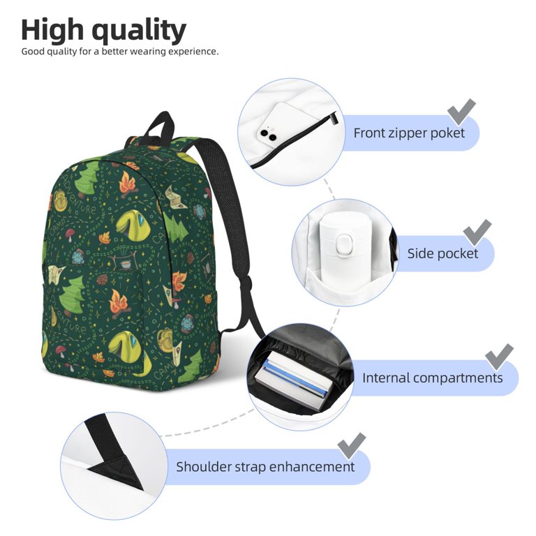 durable mini backpack canvas camera Waterproof With Tripod Holder For Travel Hiking, Green / 15" laptop inch laptop Picia Camp In The Forest
