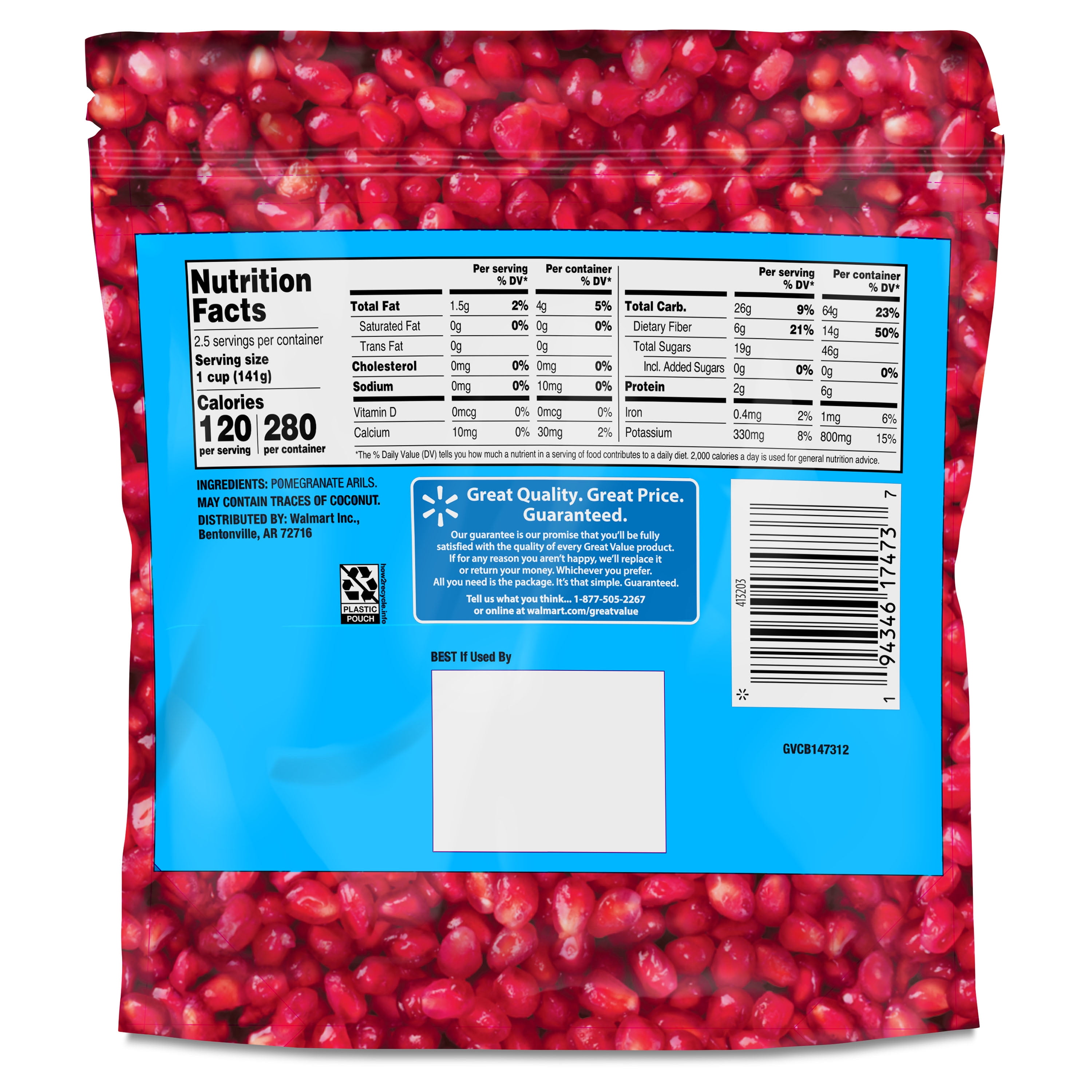 Pomegranate Arils Pomegranate Nutrition Chart Great Value