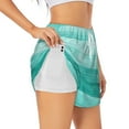 thumbnail image 3 of Lsque Teal Turquoise Printed Women's Running Shorts with Liner Pockets,Elastic Quick Dry Workout Athletic Gym Yoga Shorts,Womens High Waist Shorts-X-Large, 3 of 9
