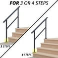 4 ft. Black Iron 4Step Handrail, Stair Railing Kit for Porch Railing