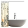 thumbnail image 2 of MYPOP Asian Shower Curtain, Traditional Chinese Painting Pine Trees and Crane Flying Landscape Decor Art Prints Fabric Bathroom Shower Curtain with Hooks, 66 X 72 Inches, 2 of 2