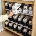 thumbnail image 3 of Zapatero negro, 10 piezas ajustables, antideslizantes, dobles, ahorra espacio y organiza tu armario., 3 of 4