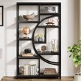 thumbnail image 3 of Fnova 68.8" 9 - Tier Industrial Bookshelf, Rustic Metal - Wood Storage Rack for Living Room/Office/Kitchen, Freestanding Tall Compact Corner Organizer, 3 of 17