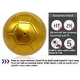 thumbnail image 5 of No. 5 (the official 11-player match ball) is a high-end machine-sewn football with a solid color design in gold and silver.,Gold, 5 of 5