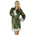 thumbnail image 1 of Bimba Women Kimono Sleeve Satin Short Robe Bride Bridesmaid Lace Robes Coverup, 1 of 5