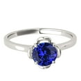 thumbnail image 2 of Mauli Jewels Rings for Women 0.45 Carat Beautiful Flower Shaped Tanzanite Ring 4-prong 10K White Gold, 2 of 7