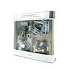 U Brands Modern Office Accessory Kit Black, White, and Gold, Paper Clips, Push Pins, and Binder Clips