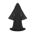 thumbnail image 5 of JOANKDMI Women Dark Sorcerer Grim Reaper Costume Full Length Hooded Cloak with Wide Trim and Flared Sleeves for Gatherings Disguise Gear, 5 of 5