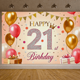 thumbnail image 5 of Sparkling 21st Birthday Backdrop Banner with Crown Design, Glittery Balloons and Gift Elements, Ideal for Birthday Party Decorations Photography Props and Party Supplies, 5 of 7