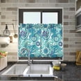 thumbnail image 7 of Paisley Floral Kitchen Curtains 2 Panels UV Protected Tier Curtains, Half Window Curtains Kitchen Tiers for Guest Room Bathroom Sink Laundry Room Basement,24"x27", 7 of 7