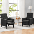 thumbnail image 6 of Alden Design Modern Tufted Fabric Push Back Recliner with Pocket Spring, Black, 6 of 8