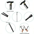 thumbnail image 4 of 4 Section Ultralight Adjustable Folding Trekking Poles With Quick Lock System Walking Stick For Men Elderly Seniors Hiking Camping, 4 of 5