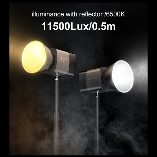 Luz LED para Video, 40 W, COB Bicolor, Luz de Estudio Fotográfico, 2500 K-6500 K, 5000 MAh, para Transmisión en , Fotografía Comercial