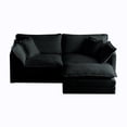 thumbnail image 4 of Llinc Store Chenille 2-Seater Modular Sofa with Footrest, 2 Seater L-Shaped Sectional Couch with 1 Ottoman, Loveseat with Ottoman for Living Room, Black, 4 of 9