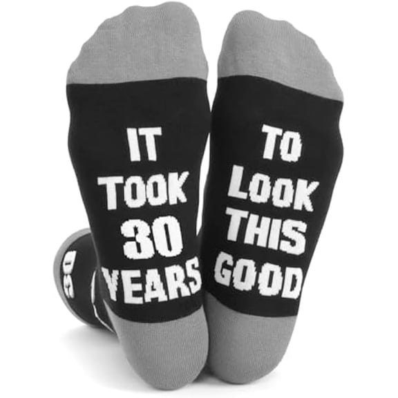 40th 50th 60th Birthday Gifts for him,Men 40th 50th 60th Birthday Decorations, Funny Black Crew Cotton Socks