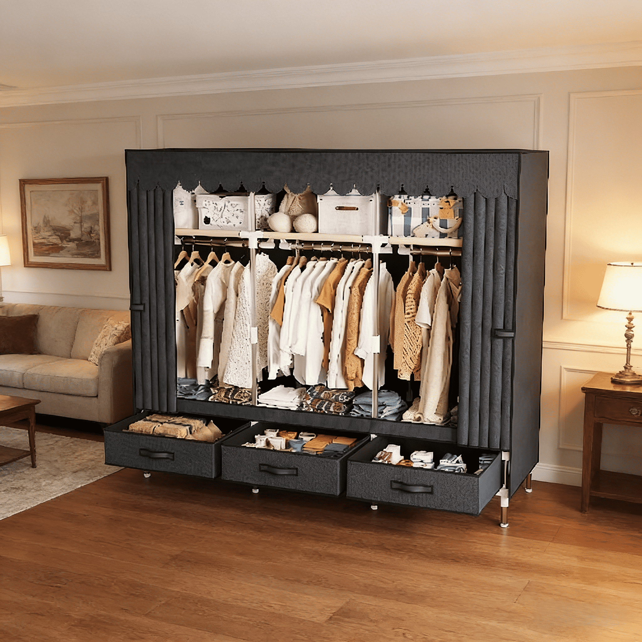Whitmor Double Rod Adjustable Closet Systems, Metal with Plastic