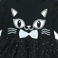 thumbnail image 7 of HILEELANG big Girl Hallowen 2-8years old Dress Long Sleeve Novelty Black Cat Graphic Glow in the Dark Tulle Tutu Party Dresses With Witch Hat 8T, 7 of 7