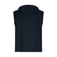 thumbnail image 4 of Linen Mens Hoodie Pullover Drawstring Quarter Zipper Sleeveless Vintage Tops T-Shirt Streetwear Fathers Gift, 4 of 6