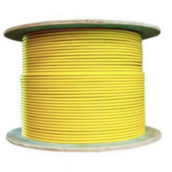 Armored 12 Strand Indoor Fiber Optic Distribution Cable, OS2 9/125 Singlemode, Corning Optical Fiber, Riser Rated, Yellow, Spool, 500 foot