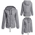thumbnail image 5 of Women Lightweight Rain Jacket Packable Waterproof Hooded Zip Raincoat Clothes Dark Gray M, 5 of 5