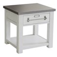 thumbnail image 1 of Metal Top Farmhouse White Side Table, 1 of 3