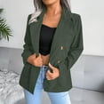 thumbnail image 4 of Siilsaa Women Blazer Womens Long Sleeve Lapel Pockets Loose Fit Work Casual Blazer Green,M, 4 of 5