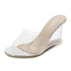 thumbnail image 2 of Zapatos Vestir Tacón Sandalias Cuña Punta Abierta Transparente Verano para Mujer Fiesta Noche Boda Baile Graduación, 2 of 9