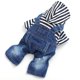 thumbnail image 4 of Traje de mezclilla a rayas con tirantes para mascotas con correas ajustables Lindo estilo de mono para perros pequeños y medianos Gatos, 4 of 8