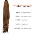 thumbnail image 2 of ORUYROP Extensions de Queue de Cheval, Extension de Cheveux Queue de Cheval 22 Pouces Longue Griffe Postiches Synthétiques Ondulés Lisses Pince pour Queue de Cheval Perruque Queue de Cheval Quotidienne Duveteuse pour Femmes, 4,8 OZ, Brun, 2 of 7